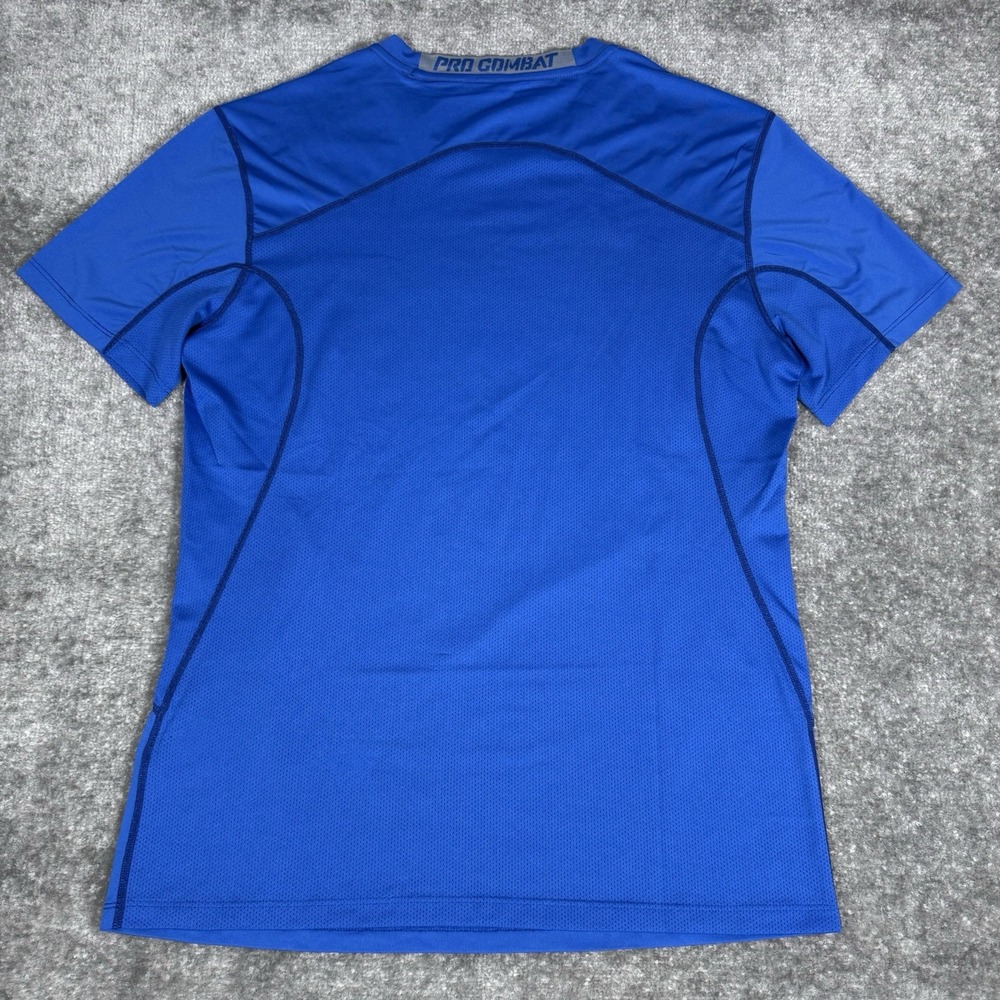 Nike Pro Combat Shirt‎ Men's Large Blue Fitted Short Sleeve - Picture 2 of 10